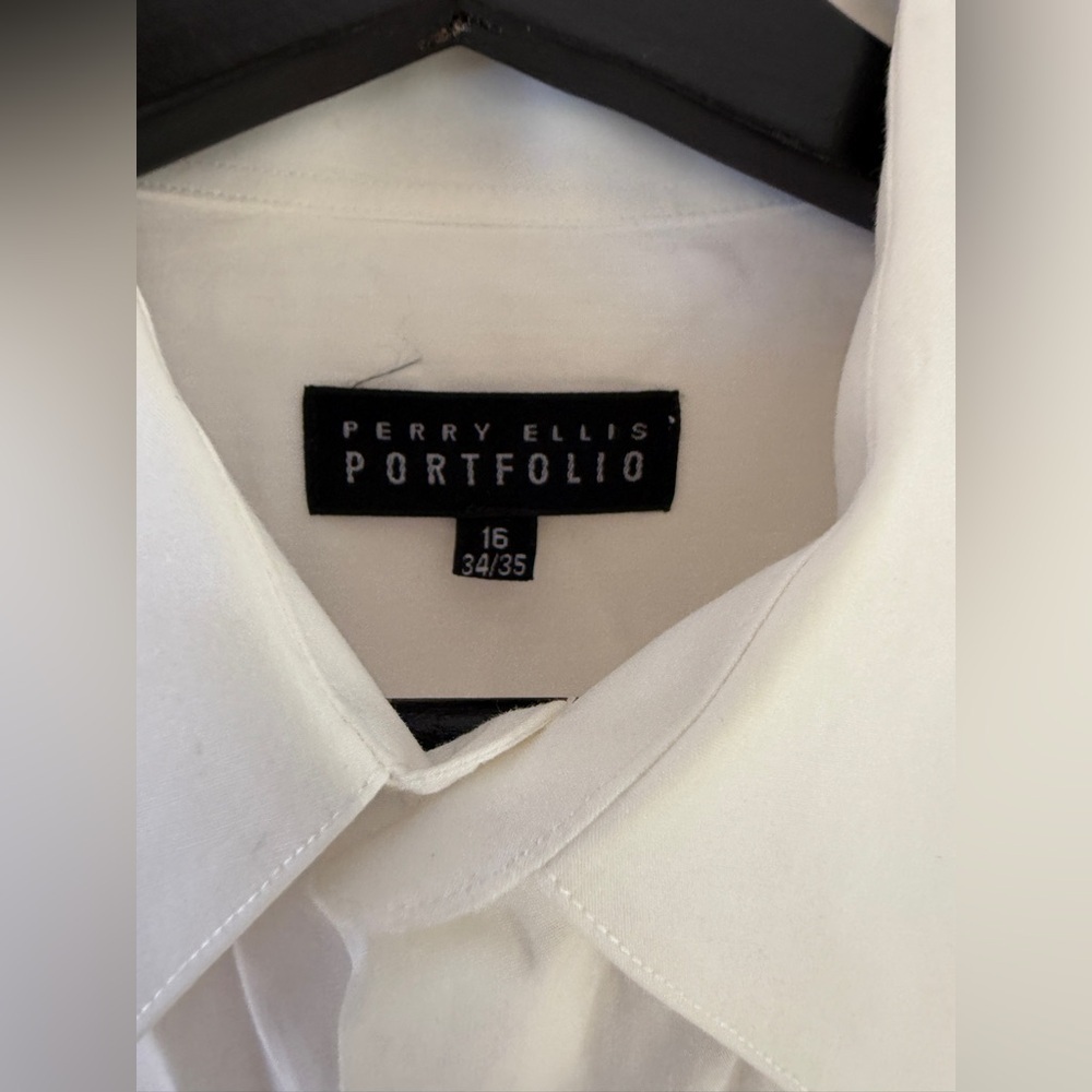 Perry Ellis “Portfolio” Crisp White Dress Shirt - Picture 9 of 10